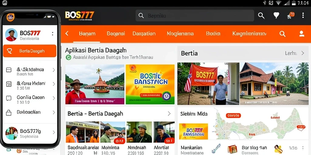 Tampilan antarmuka aplikasi BOS777 yang menarik dan informatif.