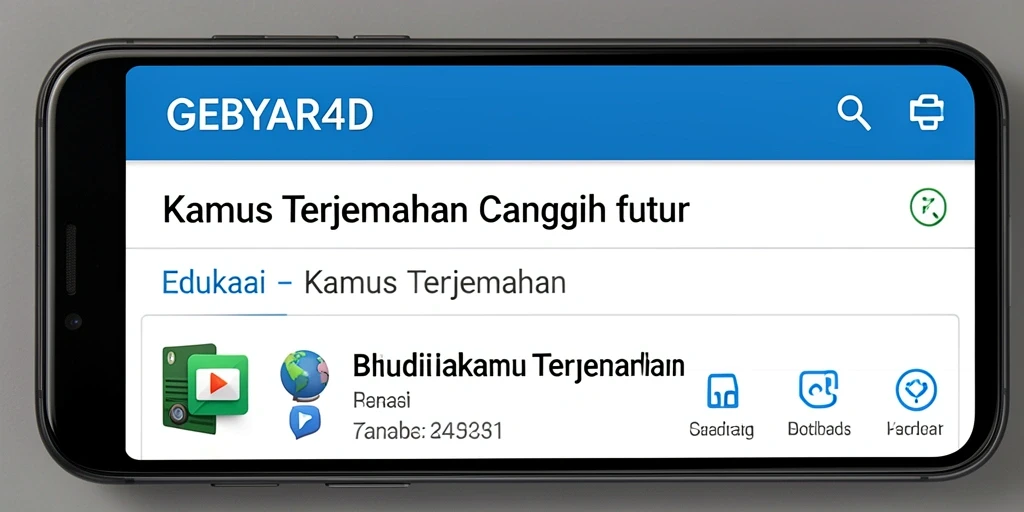 Tampilan antarmuka GEBYAR4D yang ramah pengguna dengan fitur terjemahan.