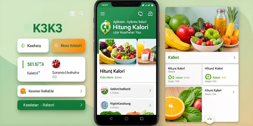 Tampilan aplikasi K3K3 dengan fungsi Hitung Kalori yang jelas dan informatif.