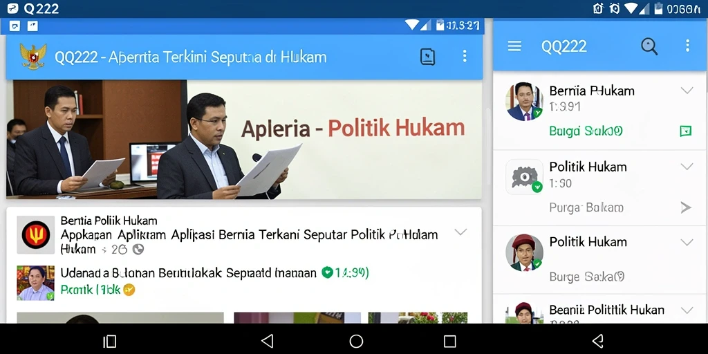 Antarmuka pengguna QQ222 yang modern dan informatif.