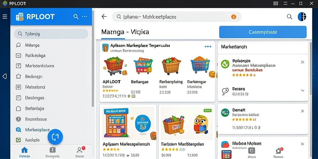 Tampilan antarmuka aplikasi RPLOOT yang user-friendly untuk berbelanja.