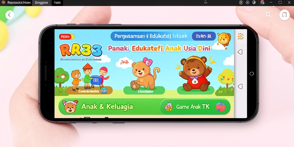 Tampilan antarmuka RR33 yang interaktif dan edukatif untuk anak-anak.