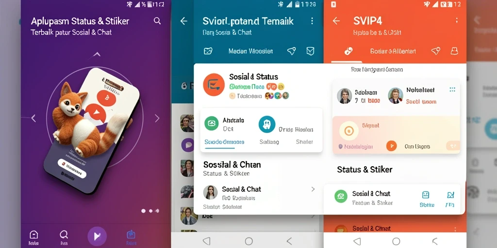 Antarmuka menarik SVIP4 dengan berbagai fungsi Status & Stiker.