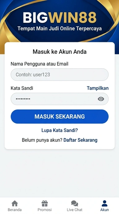 Cara Masuk Akun bigwin88 Untuk Pengguna Android